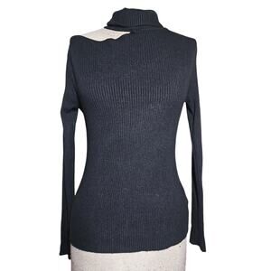 Storets Black Cutout Turtleneck Sweater Size Small